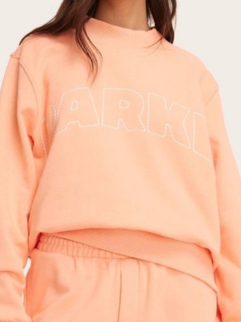 Parke x Target 
Peach/ orange mockneck sweatshirt 
Size S/M